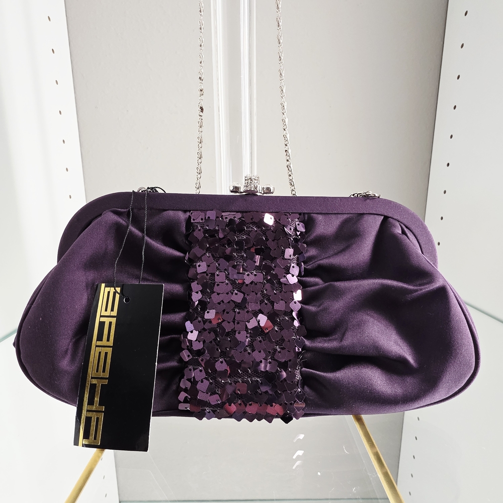 SASHA‎ NWT Saten Elegant Purple Evening Clutch